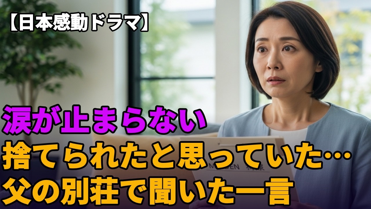「涙が止まらない…」 捨てられたと思っていた私が 父の別荘で聞いた一言[日本感動ドラマ]   シニアドラマ, 日本感動ドラマ, 老後の物語, ヒューマンドラマ, 70代ストーリー, 温かい物語.