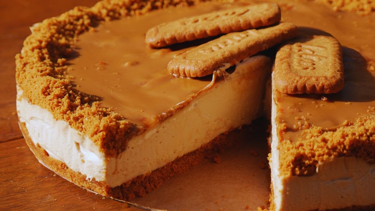 No-Bake LOTUS BISCOFF CHEESECAKE Recipe | ONLY 6 Ingredients (No Gelatin, No Eggs, No Oven)