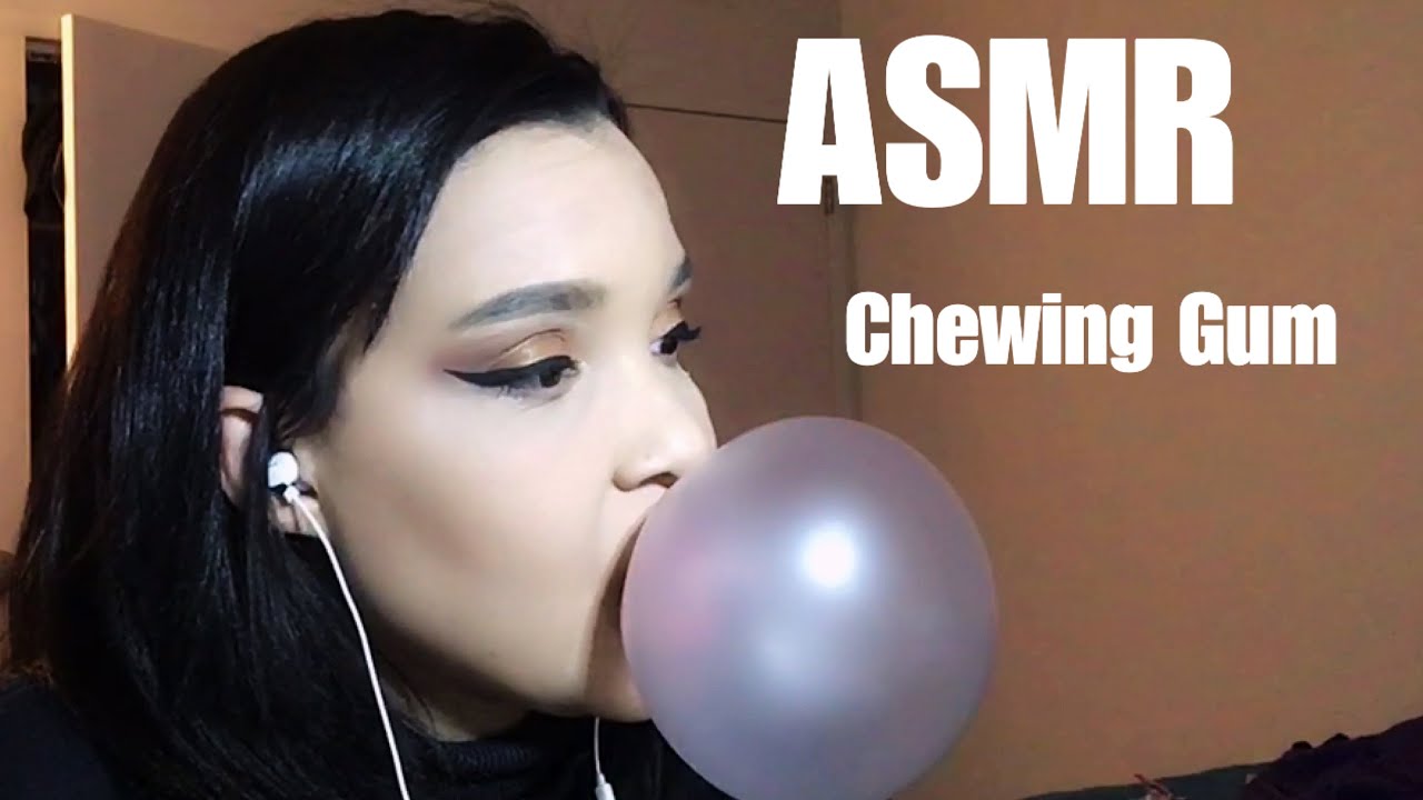 ASMR- Chewing gum*blowing bubbles +no talking