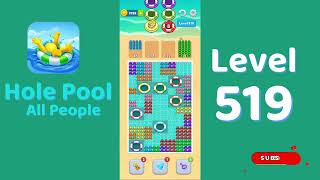 Hole Pool All People Level 519 Walkthrough 🎯 | Color Match Puzzle Gameplay | Mini Boss