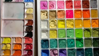 Cleaning and Refilling a Gouache Paint Palette 🌈