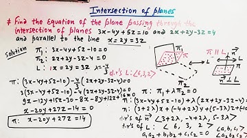 [Intersection of two planes]Equation of plane passing through the line of intersection of two planes