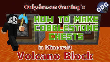 Minecraft - Volcano Block - How to Make a Cobblestone Chest and Cobblestone Parts