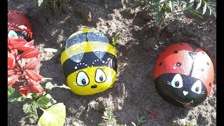 видео: РОСПИСЬ по КАМНЮ/ КАМНИ из ЦЕМЕНТА (бетона)/Рисуем на камнях/Божья коровка, пчёлка на камне для сада картинка: РОСПИСЬ по КАМНЮ/ КАМНИ из ЦЕМЕНТА (бетона)/Рисуем на камнях/Божья коровка, пчёлка на камне для сада