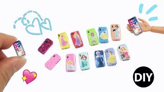 DIY Mini Disney Princess and Barbie Iphone X for Dolls/No Clay/ Very Easy Tutorial