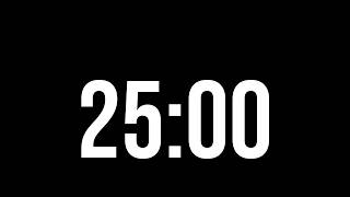 25 Minute Timer With Alarm ⏰ | Black Screen | No Music