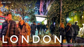 London Christmas Lights Tour ✨ Oxford Street Christmas Lights Walk & Shop Displays 🎄 4K HDR