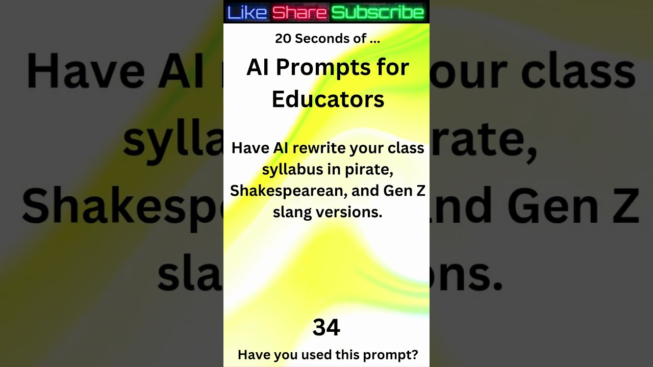 Engages with Novelty - AI Prompts for Educators 34 