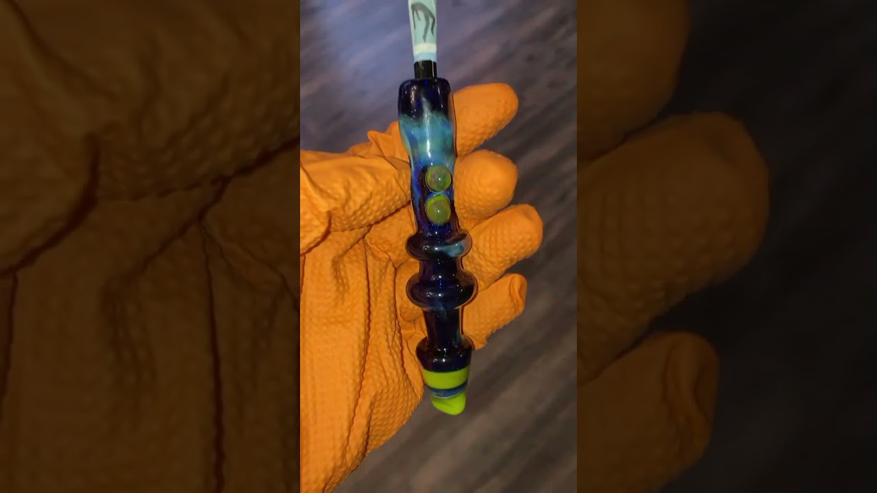 Outer space themed pre rolled cone and fancy handmade joint holder 