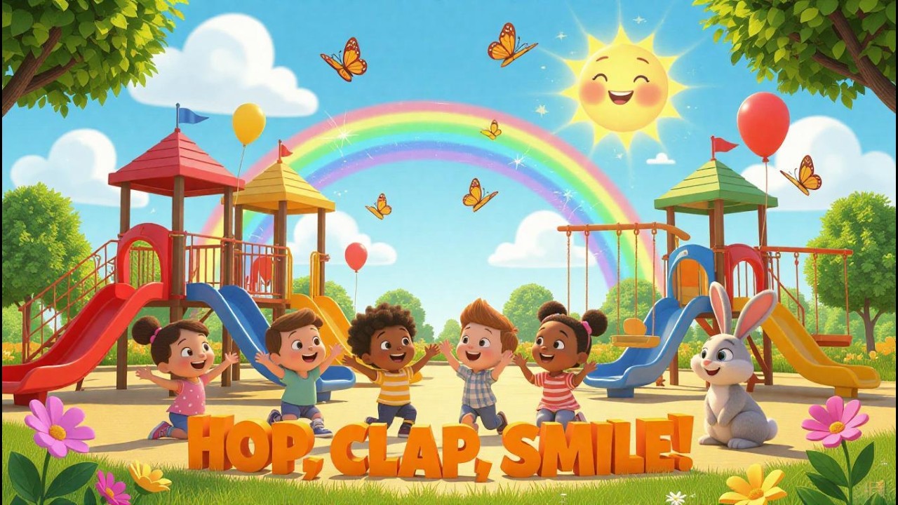 Hop, Clap, Smile! | Fun Kids Song with Dance, Rainbow & Friends
