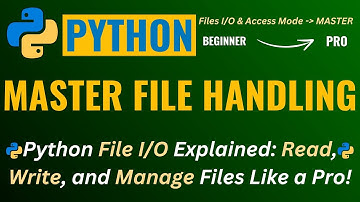 MASTER👌 PYTHON FILE HANDLING 👍The Ultimate FILE INPUT/OUTPUT Guide for Beginners to Pros👌
