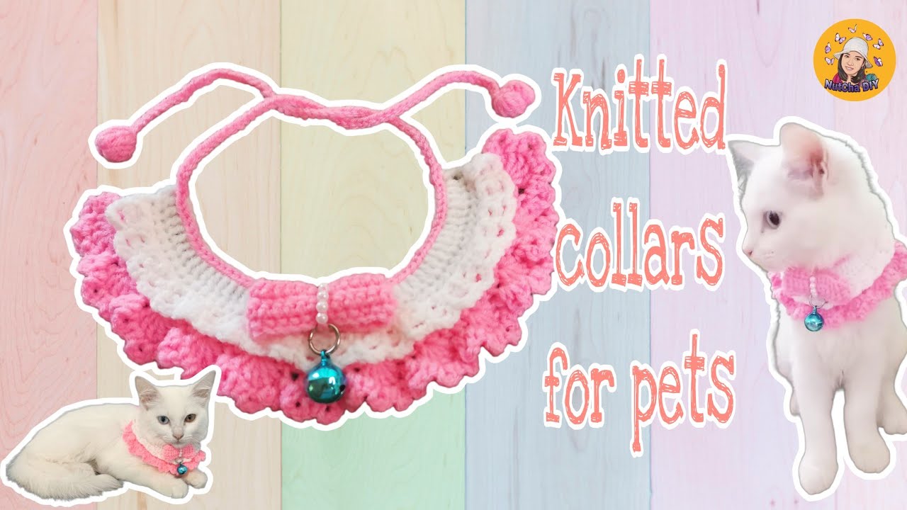 💕How to crochet a cute  collar for your pet | 🌸สอนถักโครเชต์ปลอกคอน้องแมวสุดน่ารัก | ปรับขนาดได้ 🧶
