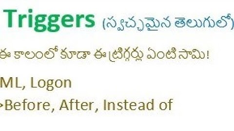 Oracle Triggers in telugu with examples