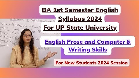 BA 1st Semester English Syllabus 2024/ English Prose and Writing Skills