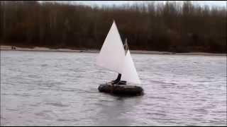 Sevylor mini Schlauchboot mit Segel inflatable sailboat homemade by daysailer2go 28,090 views 11 years ago 3 minutes, 23 seconds