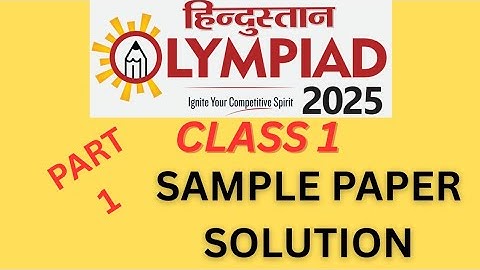 Hindustan olympiad class 1 sample paper solution given by #hindustanolympiad2025#preparation #class1