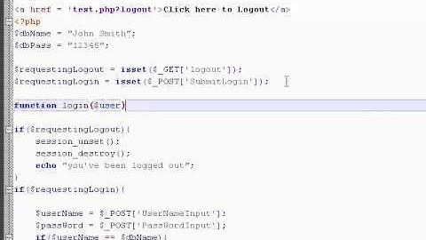 PHP Tutorial Video 20: Login Form 7: Overview, Custom PHP Functions and Variables