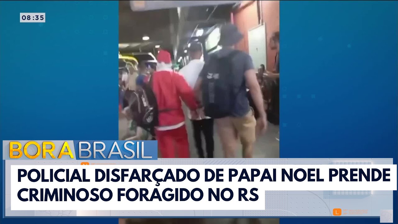 Policial papai noel prende foragido da justiça | Bora Brasil