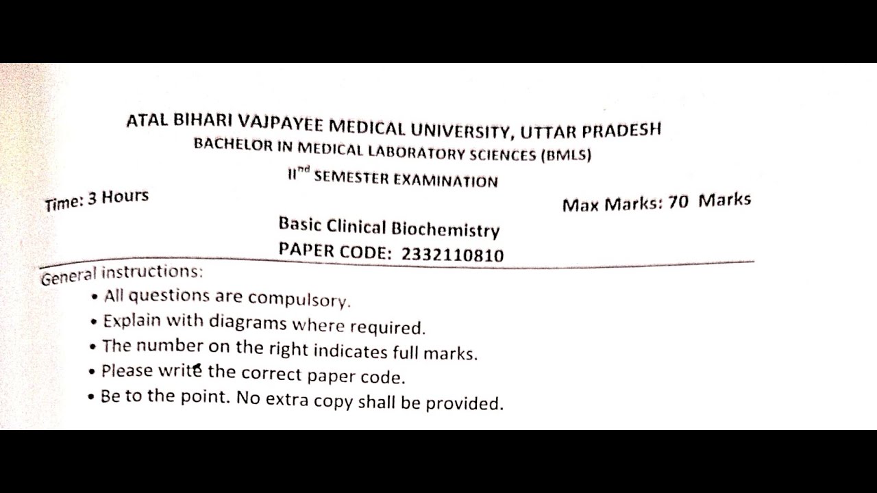 BMLS 2nd Semester | Basic Clinical Biochemistry | Session 2022- 23 ...