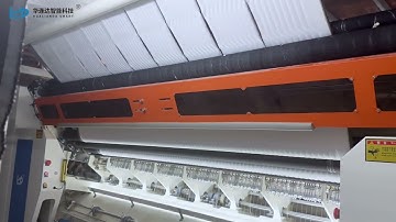 China multi needle sewing shuttle-free quilting machine （HLD-5W）Customer workshop