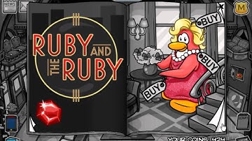 Club Penguin - Ruby and The Ruby January 2011 Costume Catalog + Brooch Pin