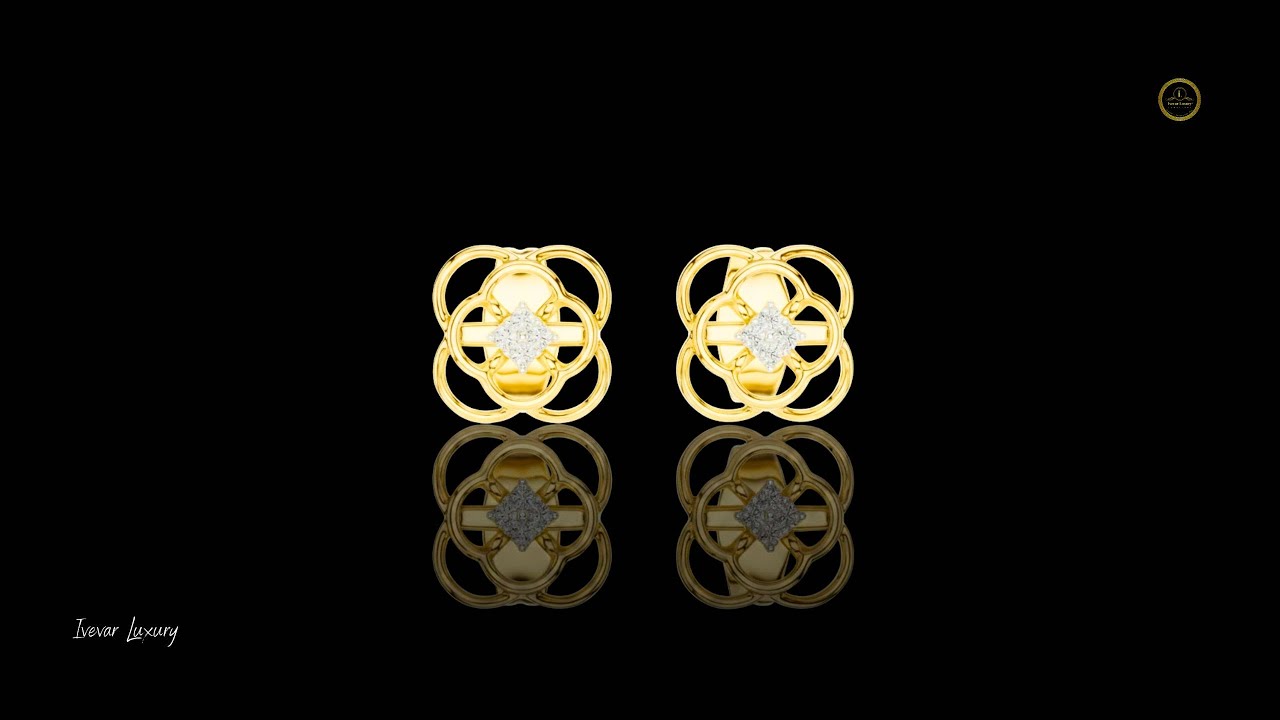 Golden Sunflower Diamond Studs