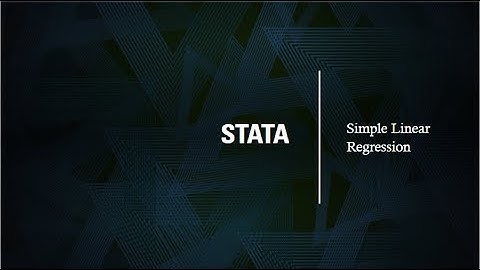 How to perform simple linear regression in Stata