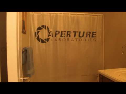 Portal 2 Aperture Laboratories Shower Curtain from ThinkGeek
