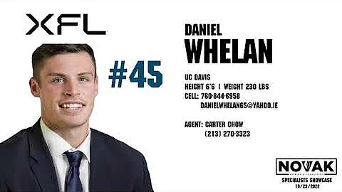 Daniel Whalen # 45 P/K: 2022 XFL Specialist Showca...