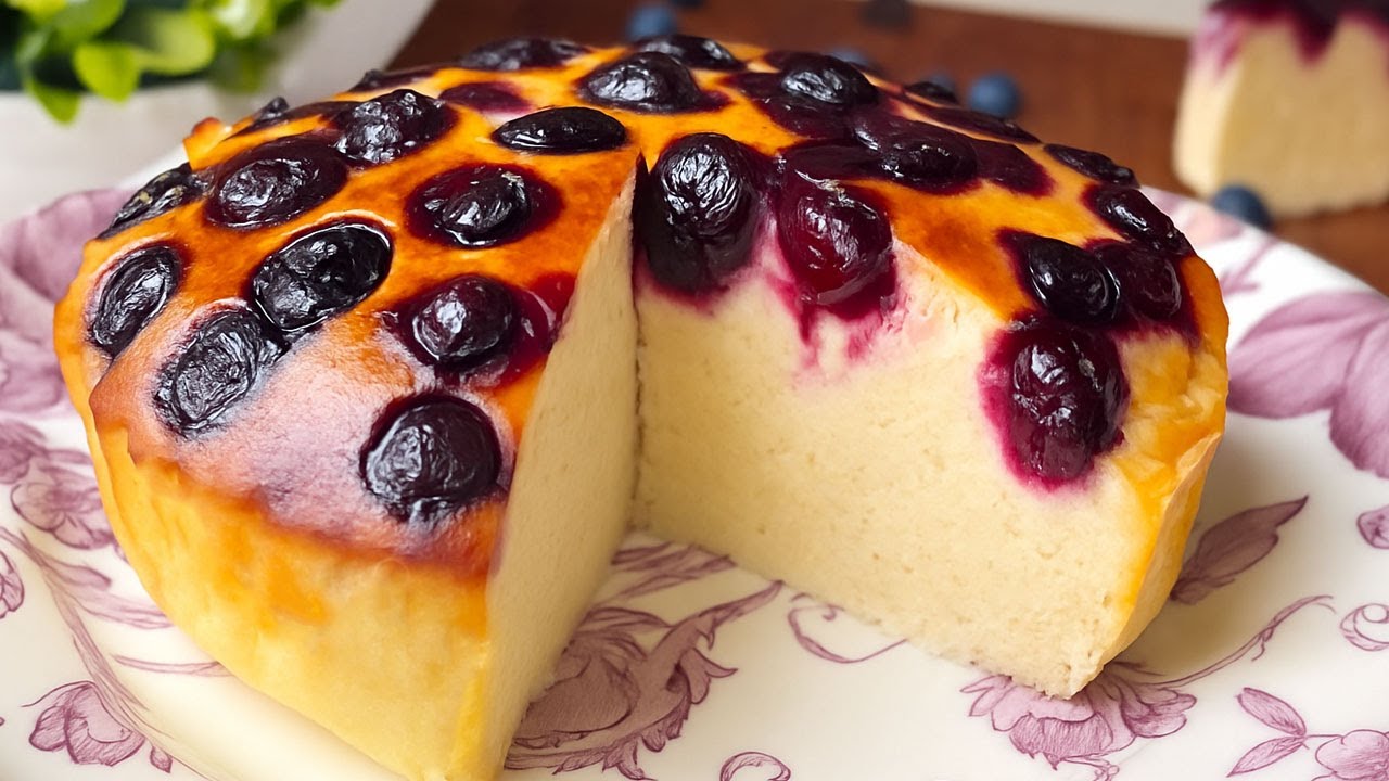 Черничный протеиновый торт 🫐 Без муки, глютена и крахмала! 4 ингредиента