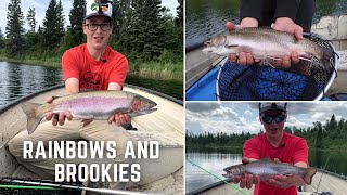 Catching BIG RAINBOW and BROOK TROUT While Trolling With FORD FENDER LURES