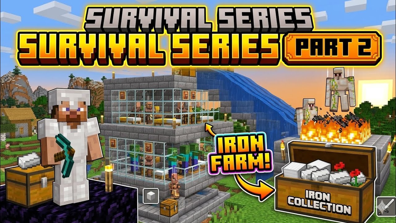 Iron farm in Survival series part 2 Minecraft - YouTube