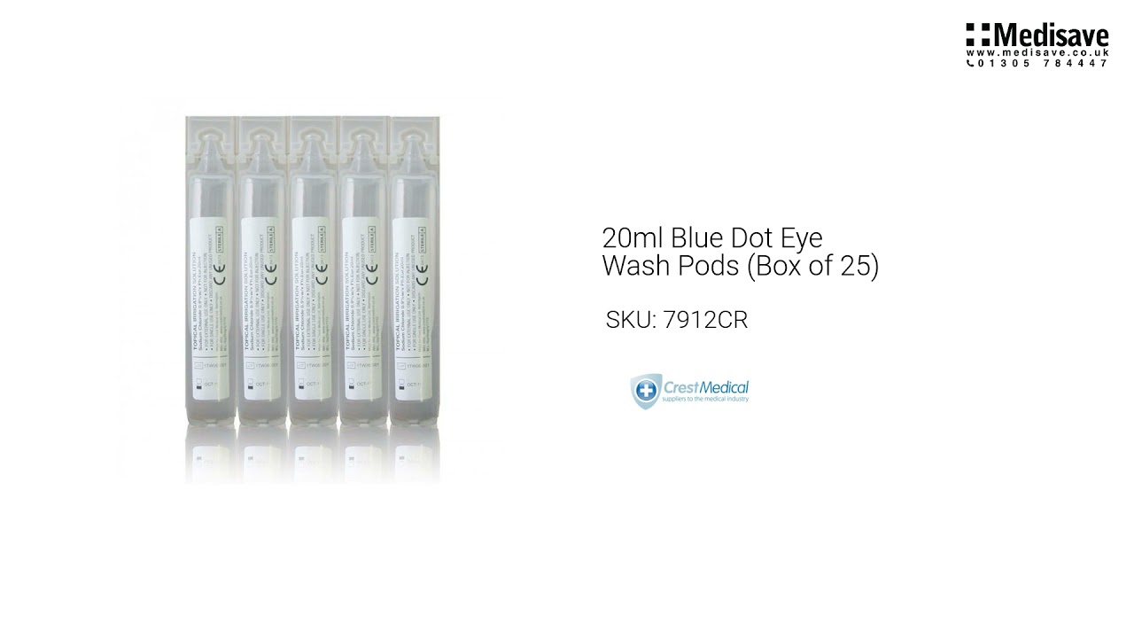 20ml Blue Dot Eye Wash Pods Box of 25 7912CR