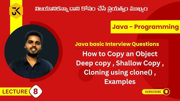 8 | JAVA | How to Copy an Object | Deep copy | Shallow Copy | Cloning using clone() | Examples #java