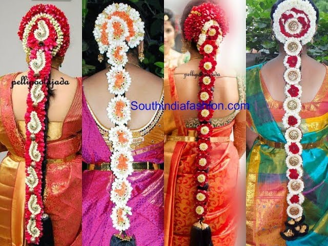 Pin by South Trendz on pelli poola jada | South indian bride hairstyle,  Bridal hairstyle indian wedding, South indian wedding saree