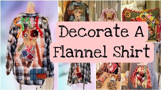 JAZZ UP AN OLD FLANNEL Bleach  /Patchwork & Critter Applique