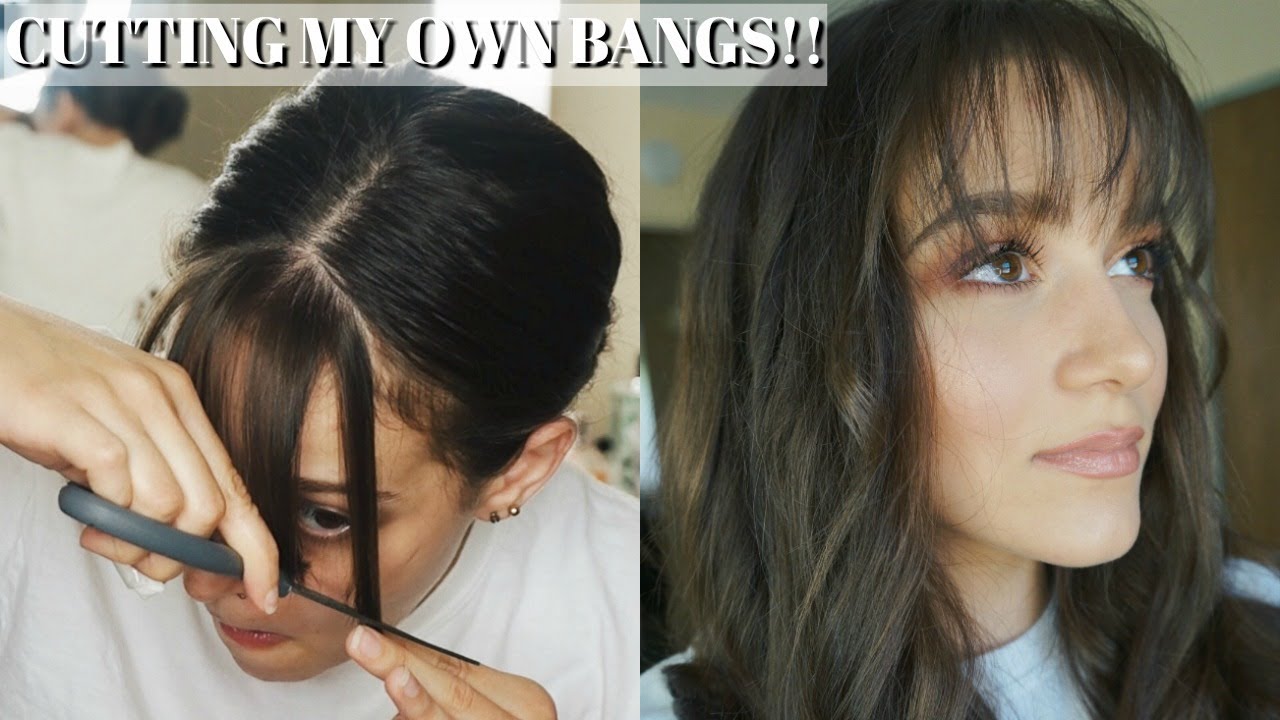  CUTTING  MY  OWN  BANGS  FRINGE AT HOME YouTube