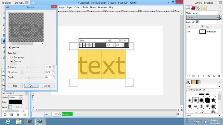 How to Emboss Text in GIMP