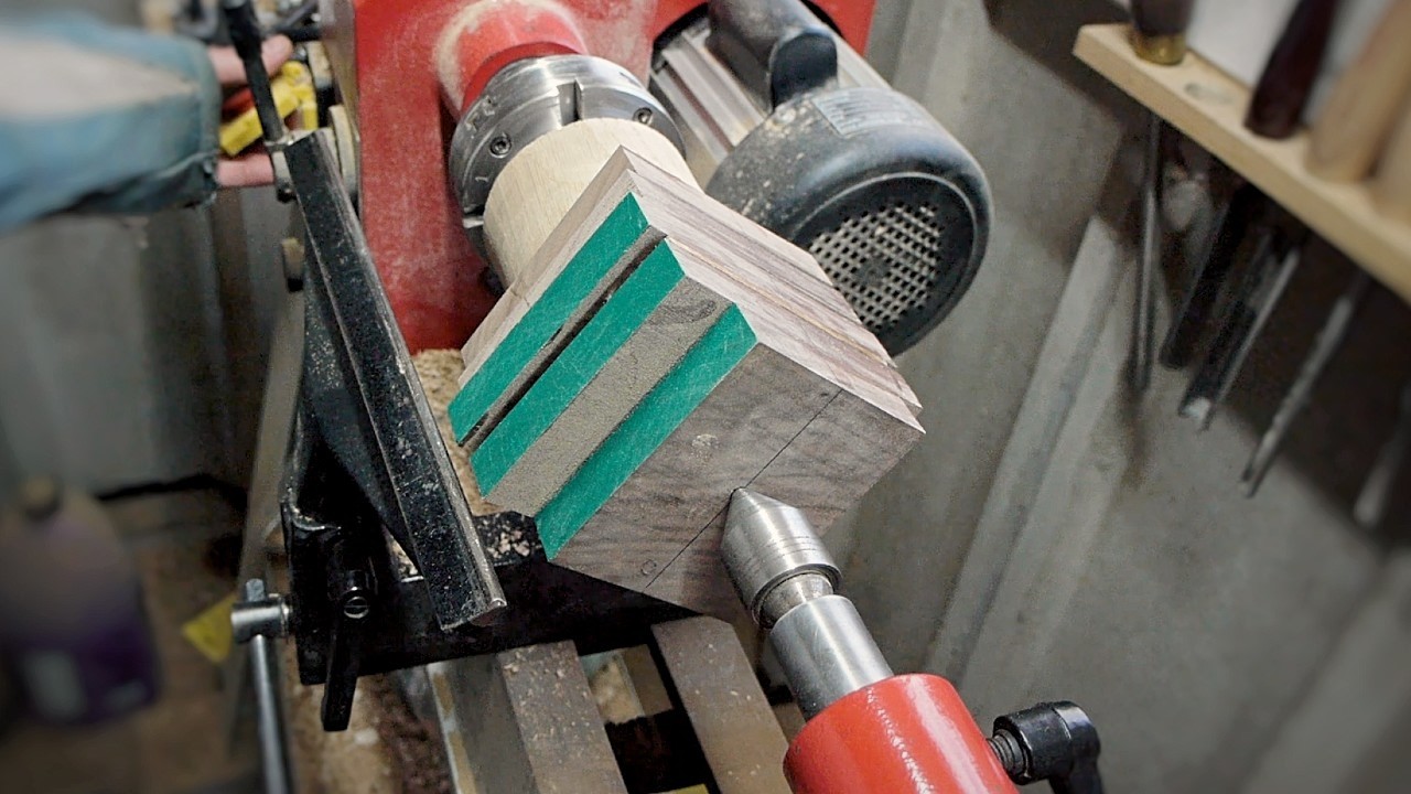 Walnut and Oak Sandwich - Woodturning