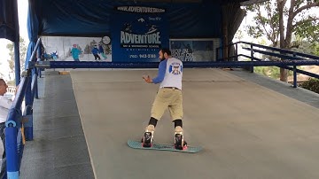 SNOWBOARD LESSON progression, Beginning heel-side, toe-side & linking advanced S turns on simulator