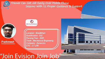 Prathmesh | Mechanical Engineer | Salary 2.7 LPA | Selected in Dynacons Systems & Solutions Ltd.