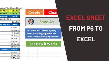Primavera to Excel Sheet