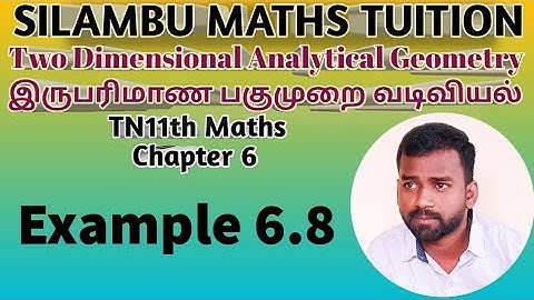 TN11th maths|Example 6.8|Chapter 6|Two dimensional Analytical Geometry in tamil