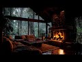Rain Outside, Fire Inside | Distant Thunder, Gentle Wind & Deep Sleep in a Cozy Forest Cabin