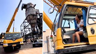 Behind The Scenes: Female Crane Operator Heze Operating A Giant Crane