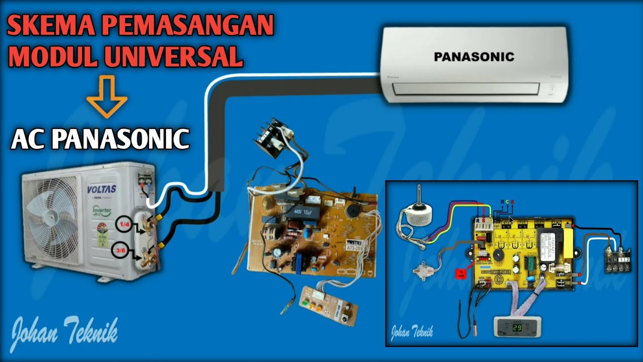 Module Ac Panasonic Pemasangan modul PCB Universal ke AC Panasonic - YouTube