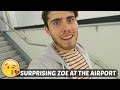 Suprising zoe at the airport
