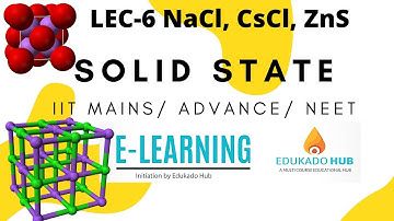 6. NaCl, CsCl, ZnS Structures SOLID STATE  chemistry class 12