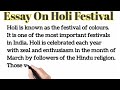 Essay On Holi | Essay on Holi in English writing | Holi essay writing in English