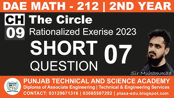 DAE MATH 212 Chapter 9 Short Question 7 | Sir Muhammad
